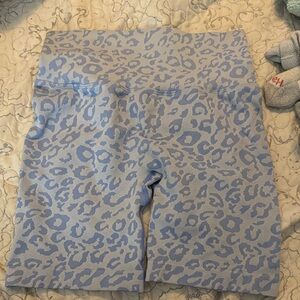 Women's Blue Leopard Print Shorts